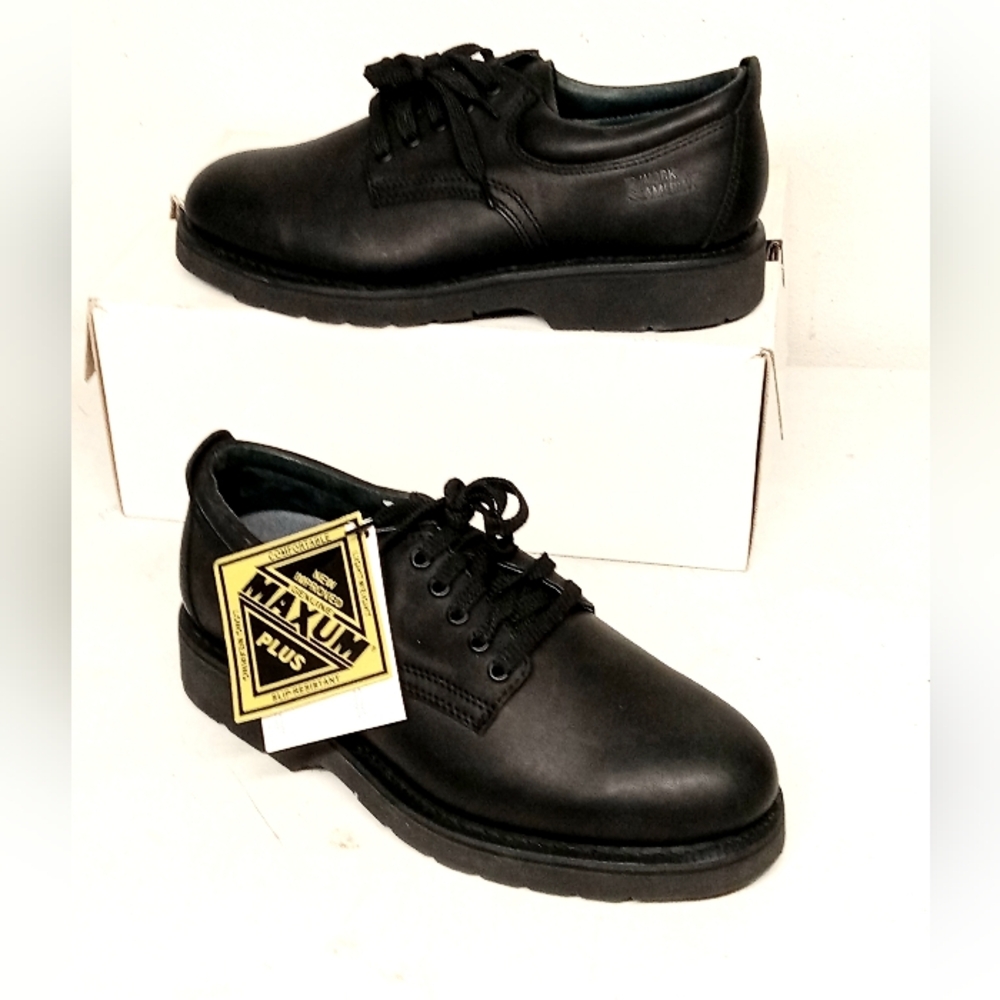 Work America Mens Responder II Black Leather Ankle Work Shoes